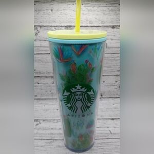SUPER CUTE ~ARIZONA~ SUCCULANT & CACTUS THEMED STARBUCKS 24 oz TUMBLER - NEW :)